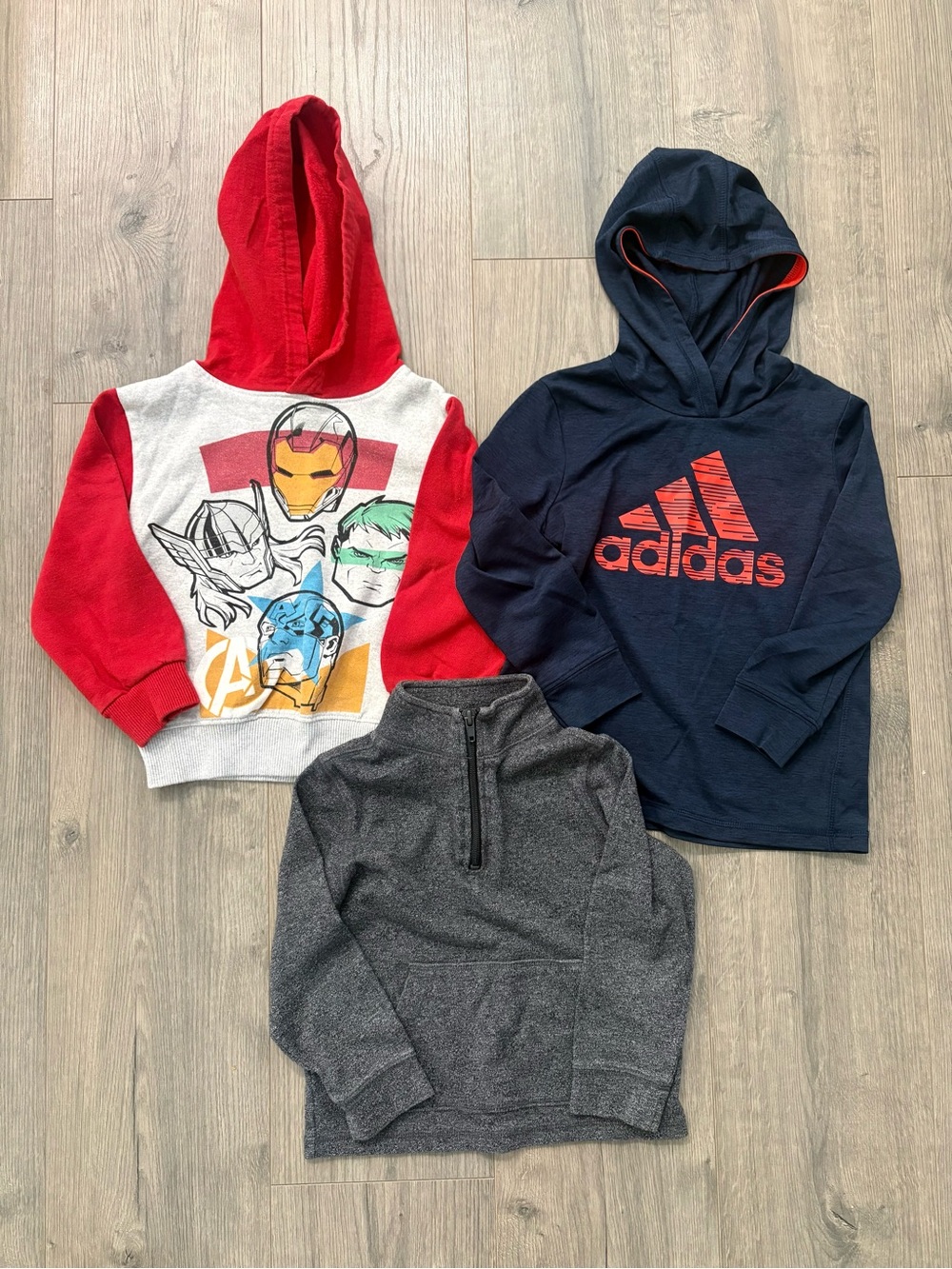 4T Toddler Boys Sweatshirts Hoodies Bundle Avengers Adidas OshKosh